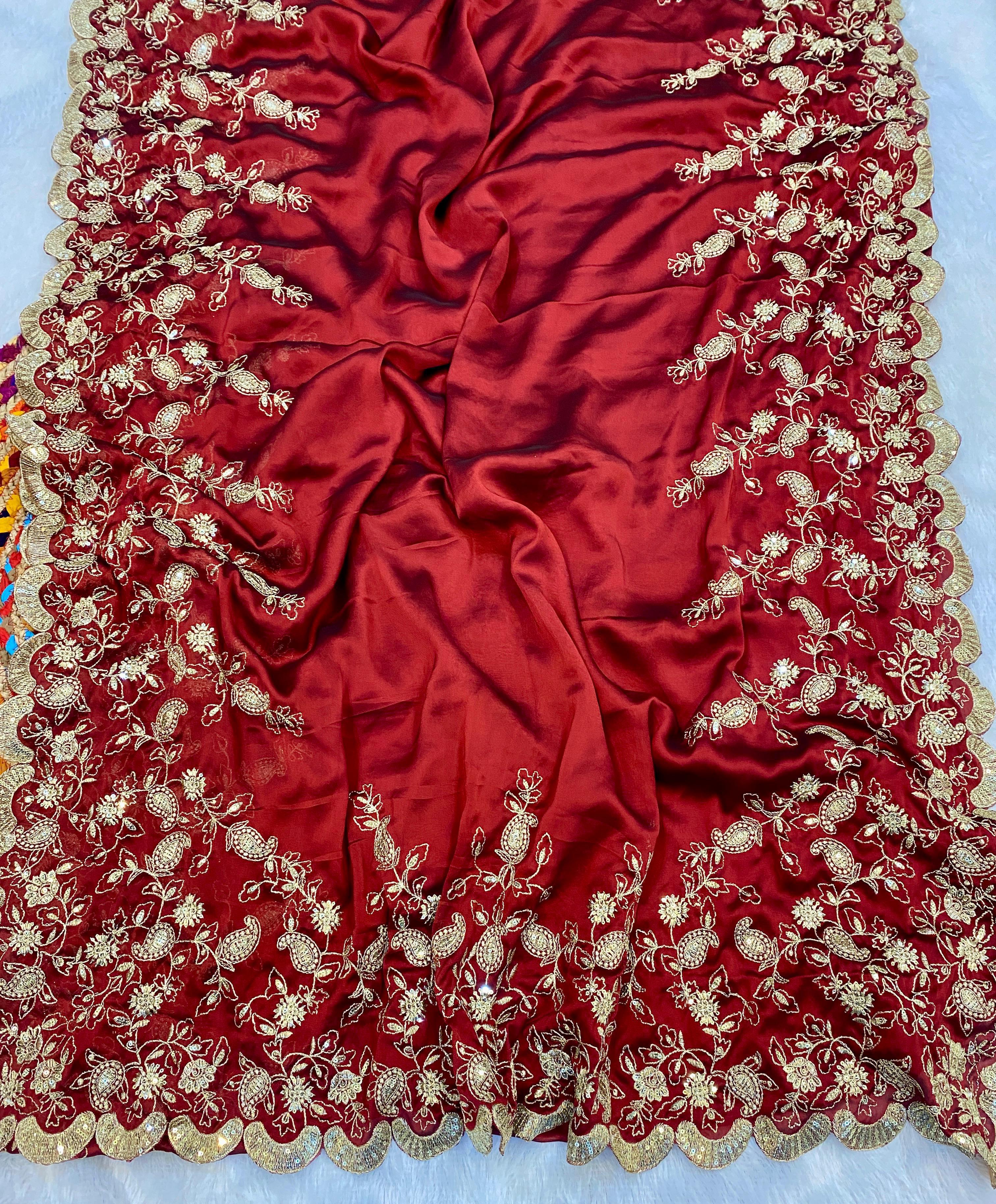 WEDDING SPECIAL RED SAREE