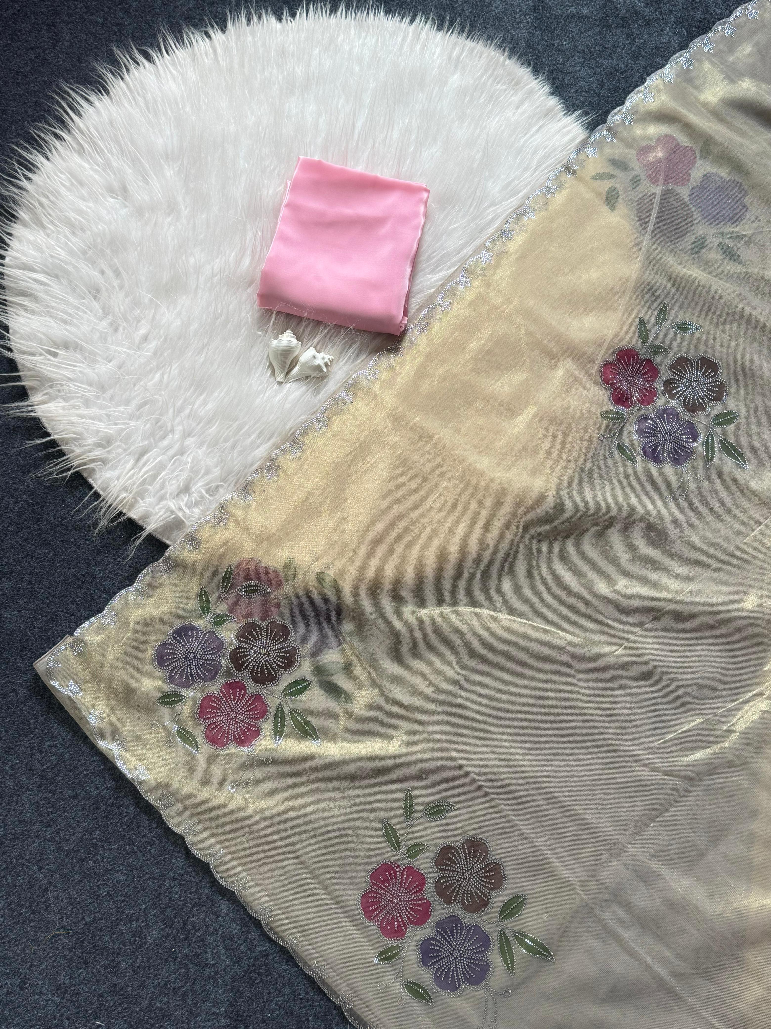 TWO TONE TISSUE SILK SAREE