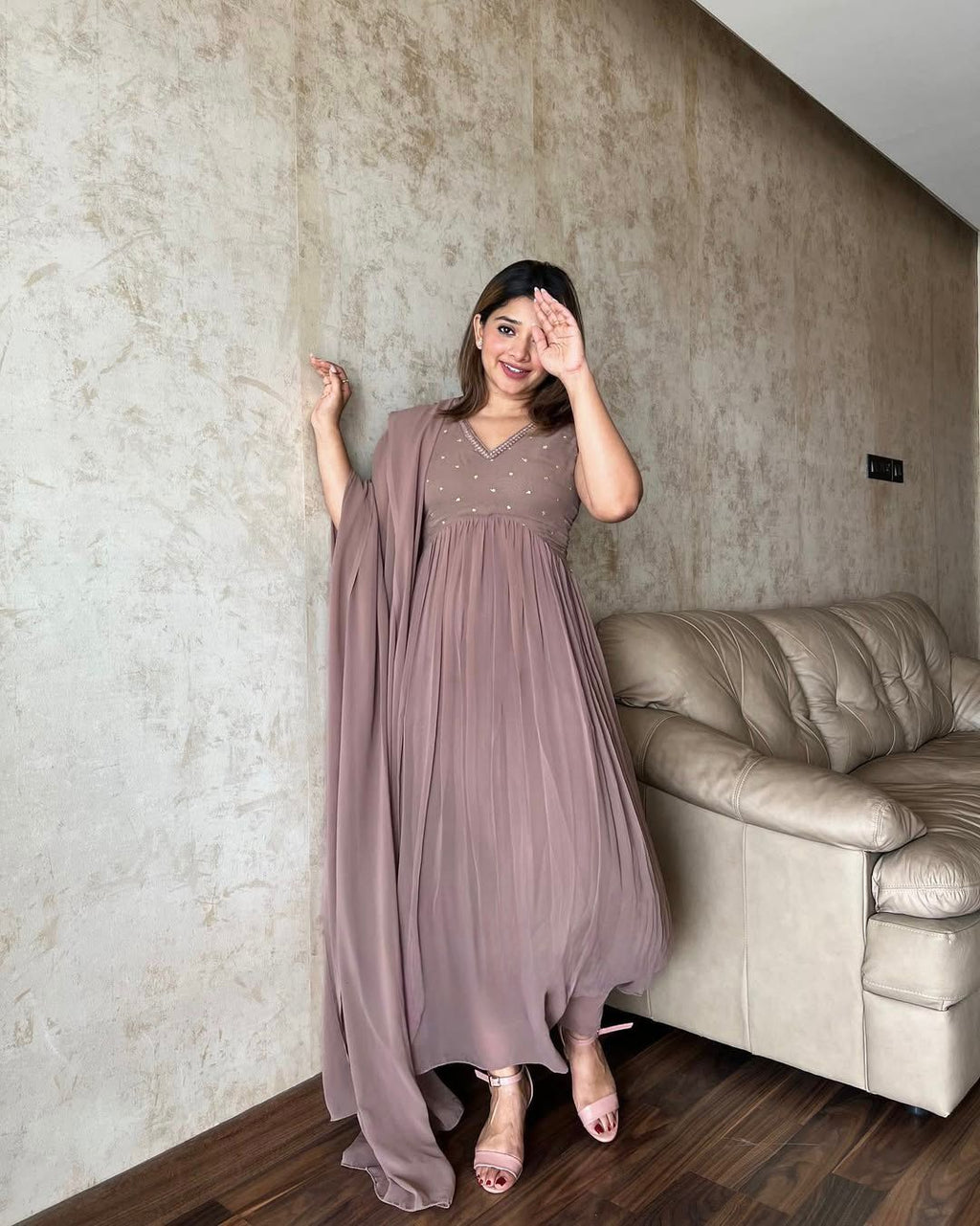 Heavy Faux Georgette Gown