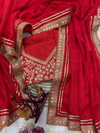 Soft Rangoli Silk Red Saree