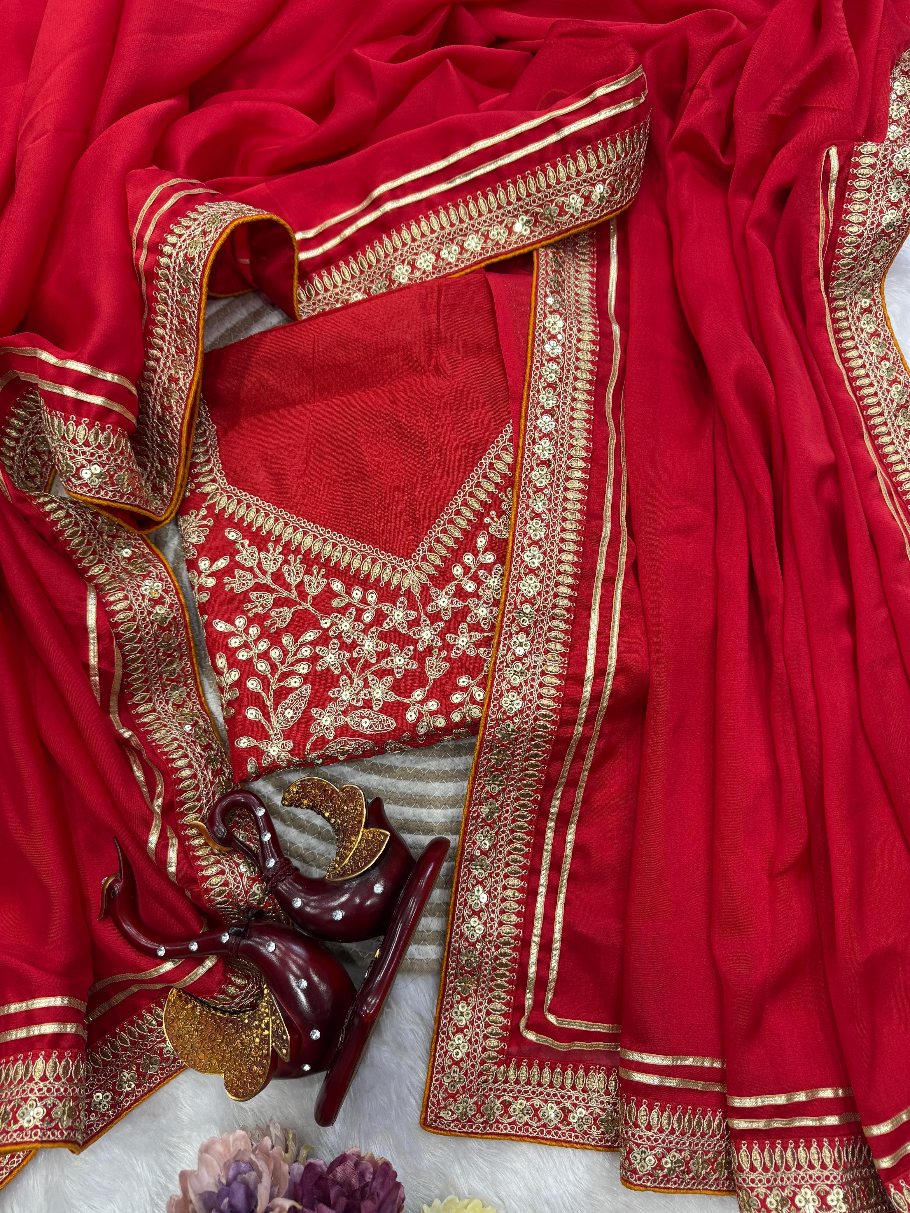 Soft Rangoli Silk Red Saree