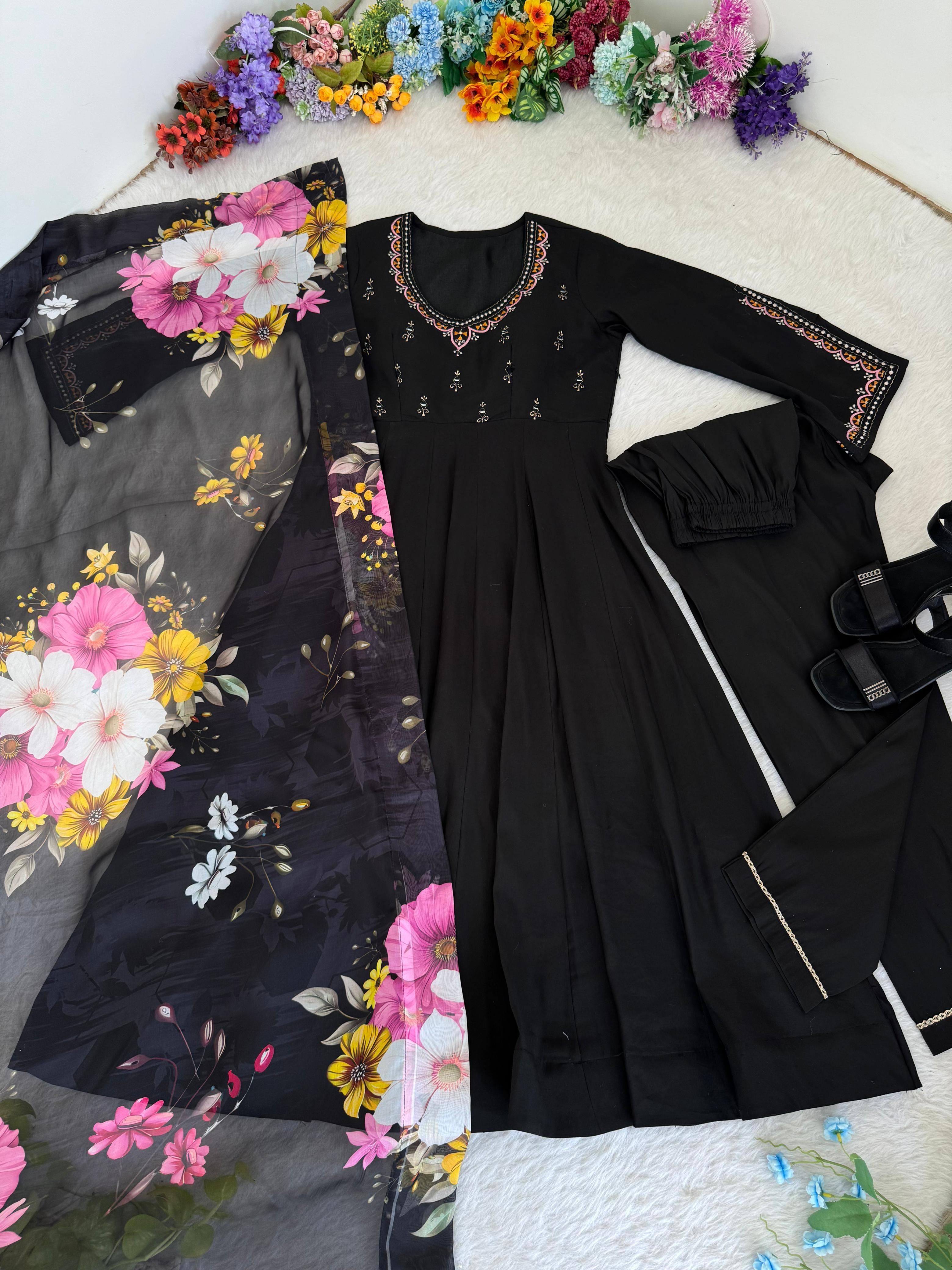 New Party Wear Look Roman Silk Gown