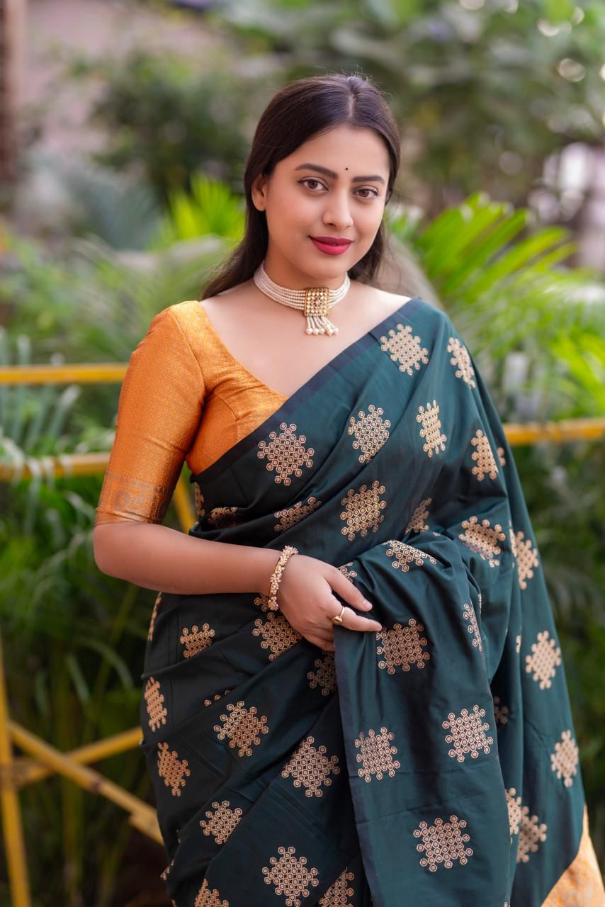 Vintage Style Borderless Soft Silk Woven Saree