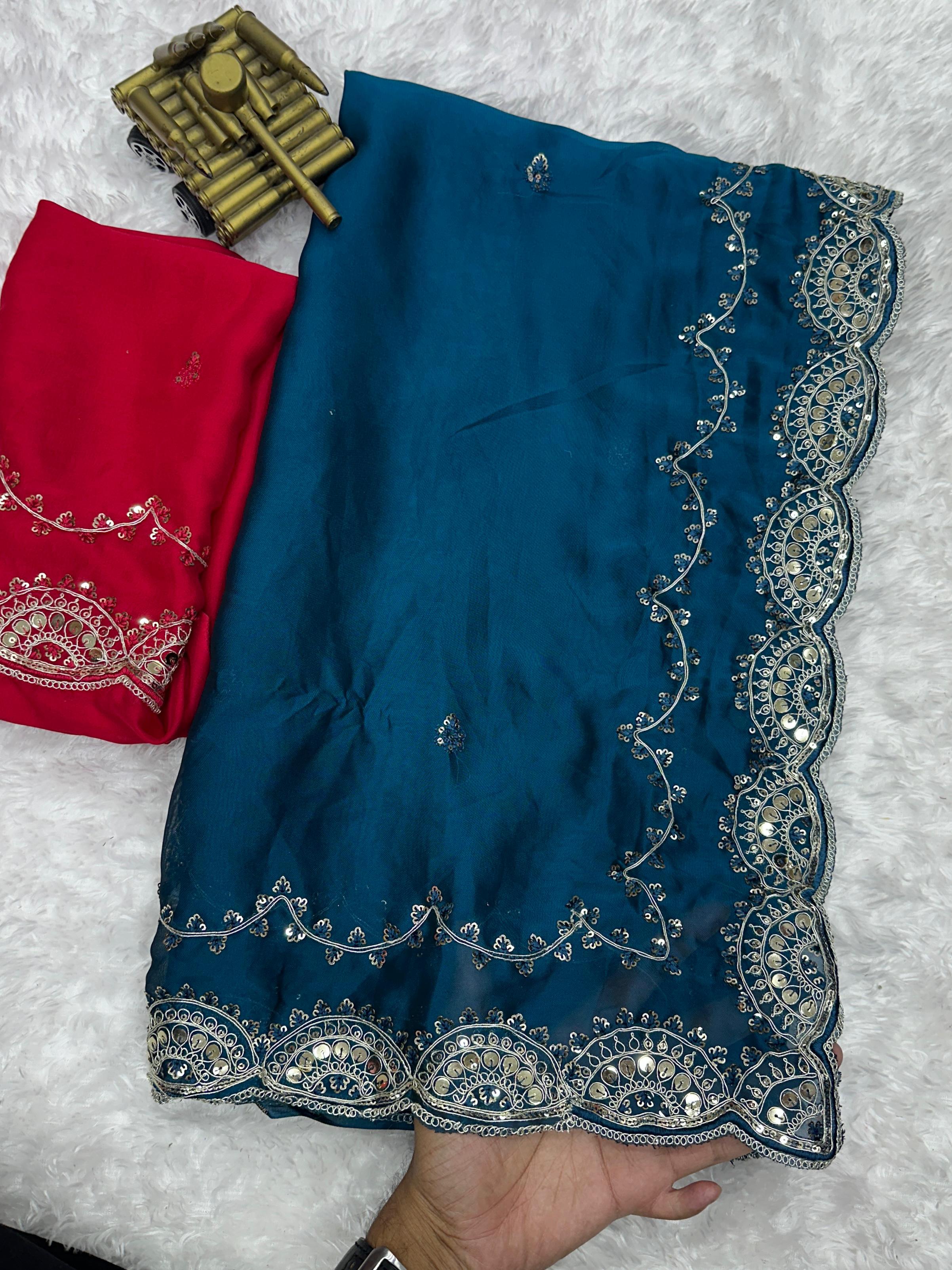 PARTY WEAR CRYSTAL SAREES