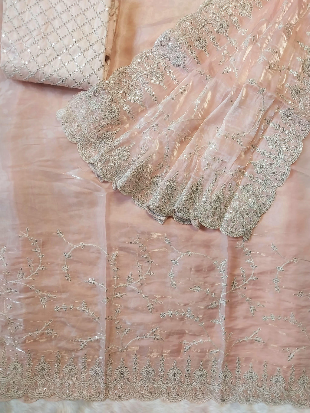 Pure Satin Organza Silk Saree