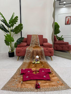 Saree on Burberry Silk Febric with Thred
