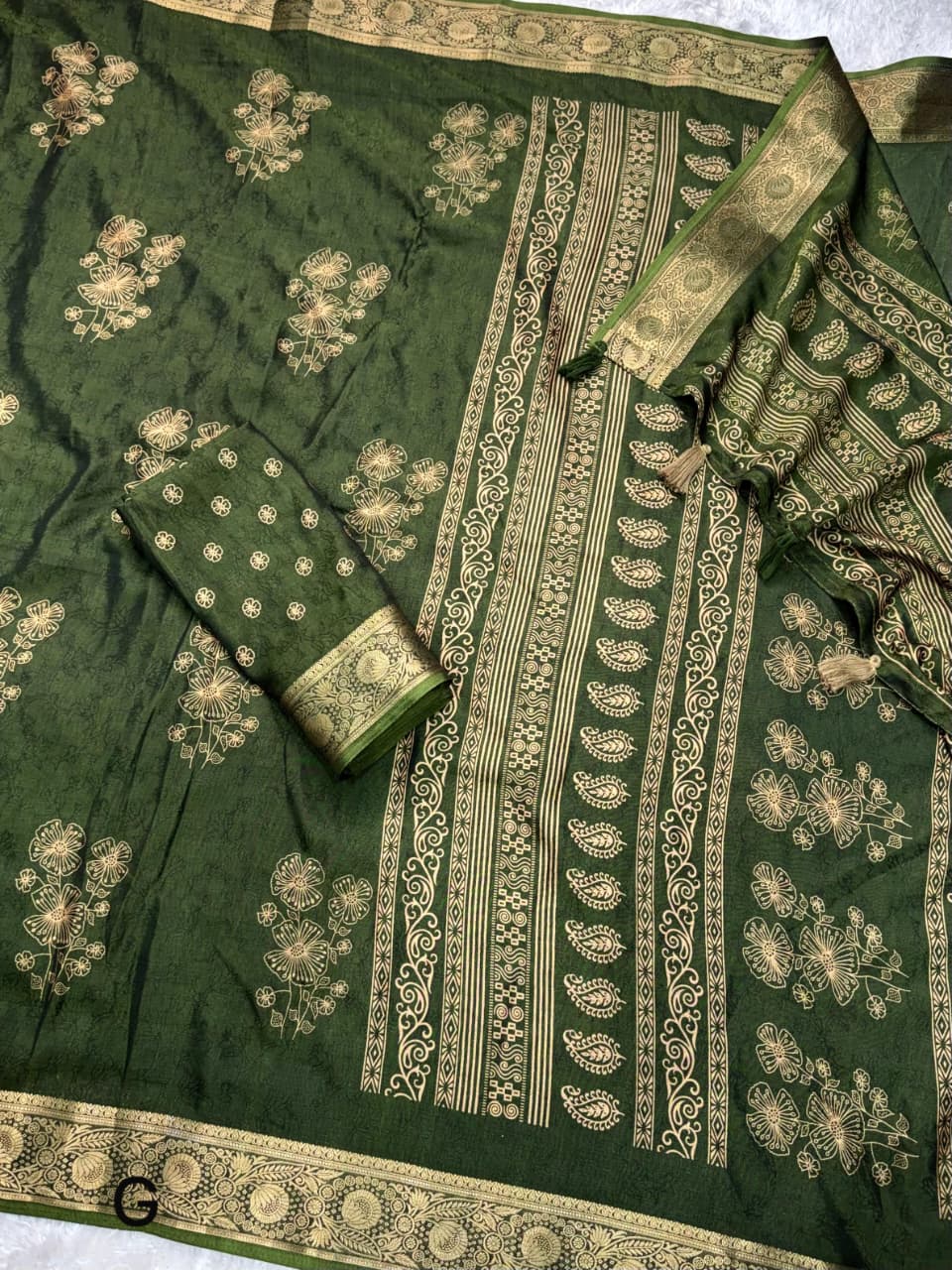 Motif Styled Printed Cotton Saree