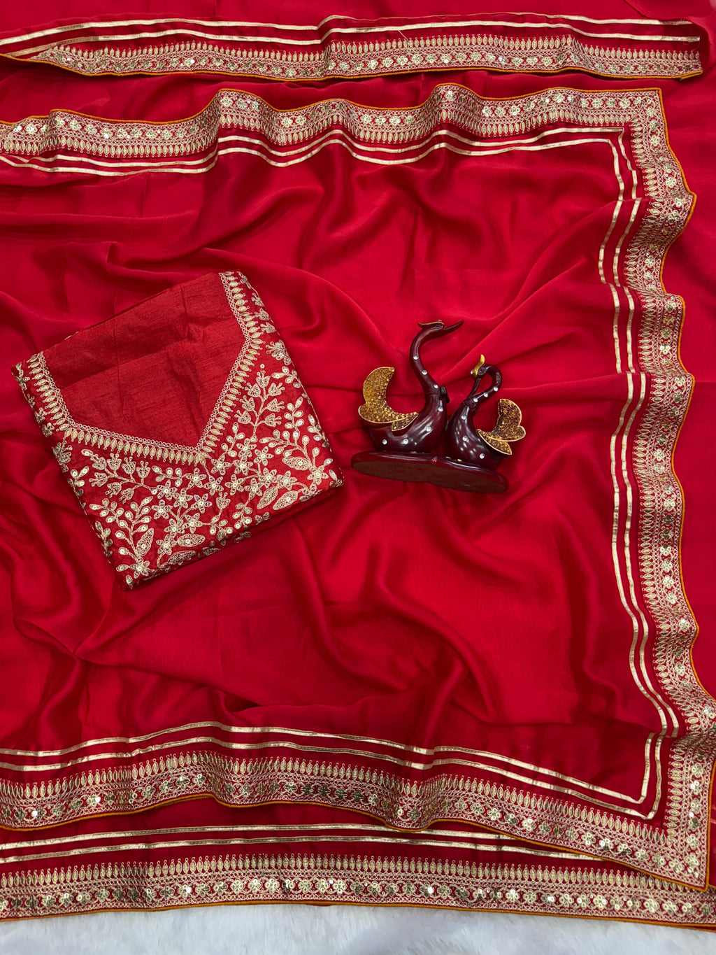 Soft Rangoli Silk Red Saree