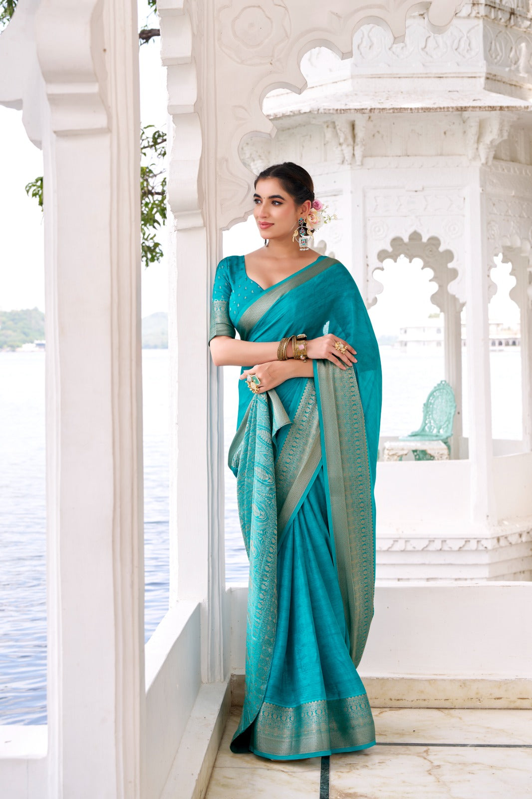 CHIFFON ZARI WEAVING SAREE