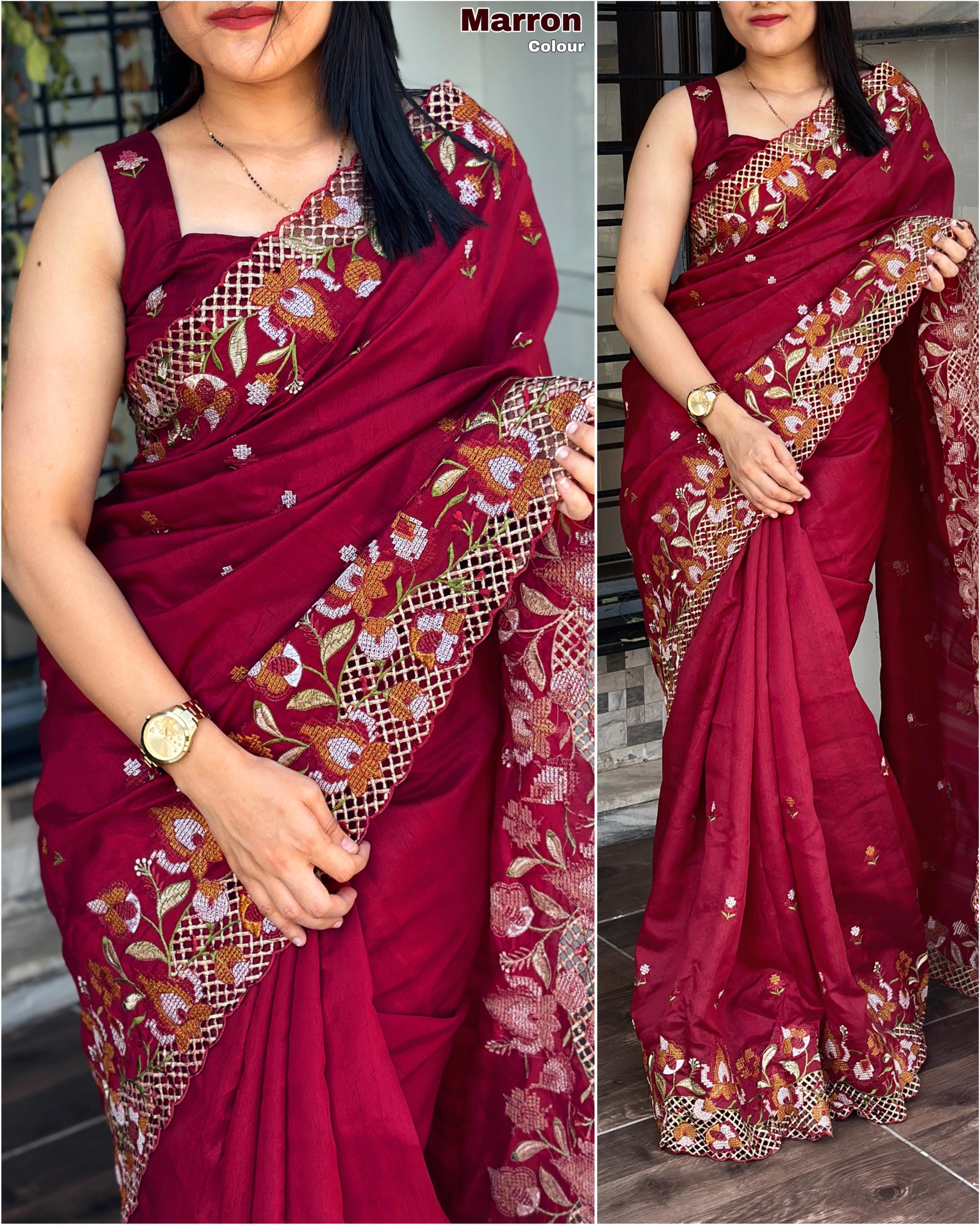 VISCOSE SLUB SILK SAREE