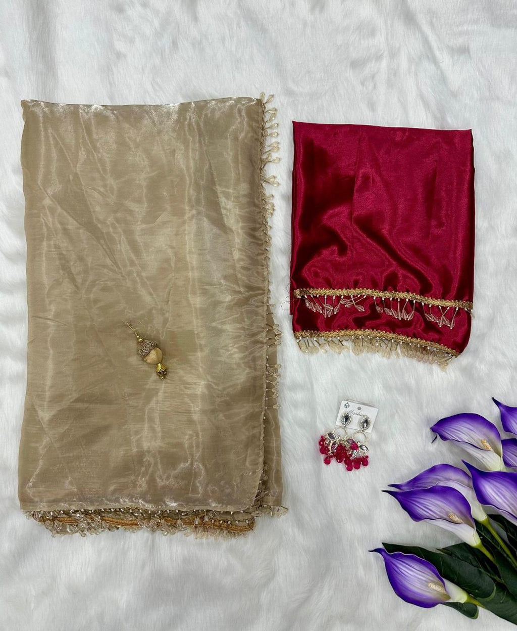 Gold Satin Saree