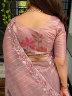 GLASS TISSUE ORGANZA SAREE