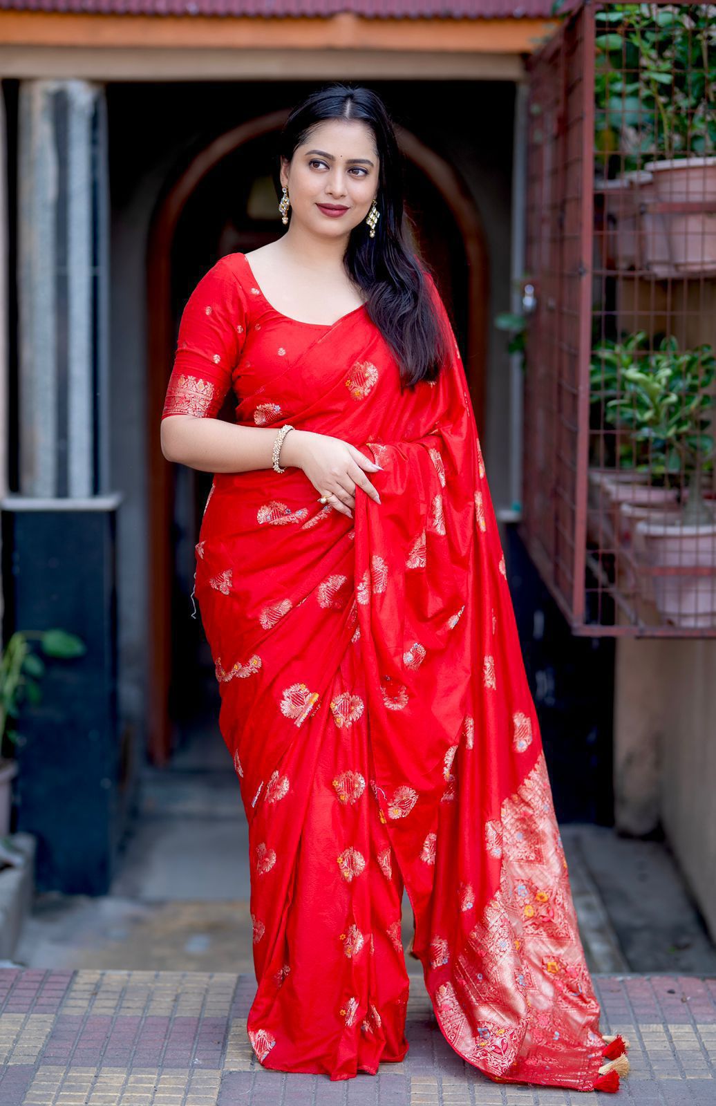 Pure georgette banarasi saree