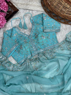 Crunchy Silk Fabric 3MM Sequence Saree