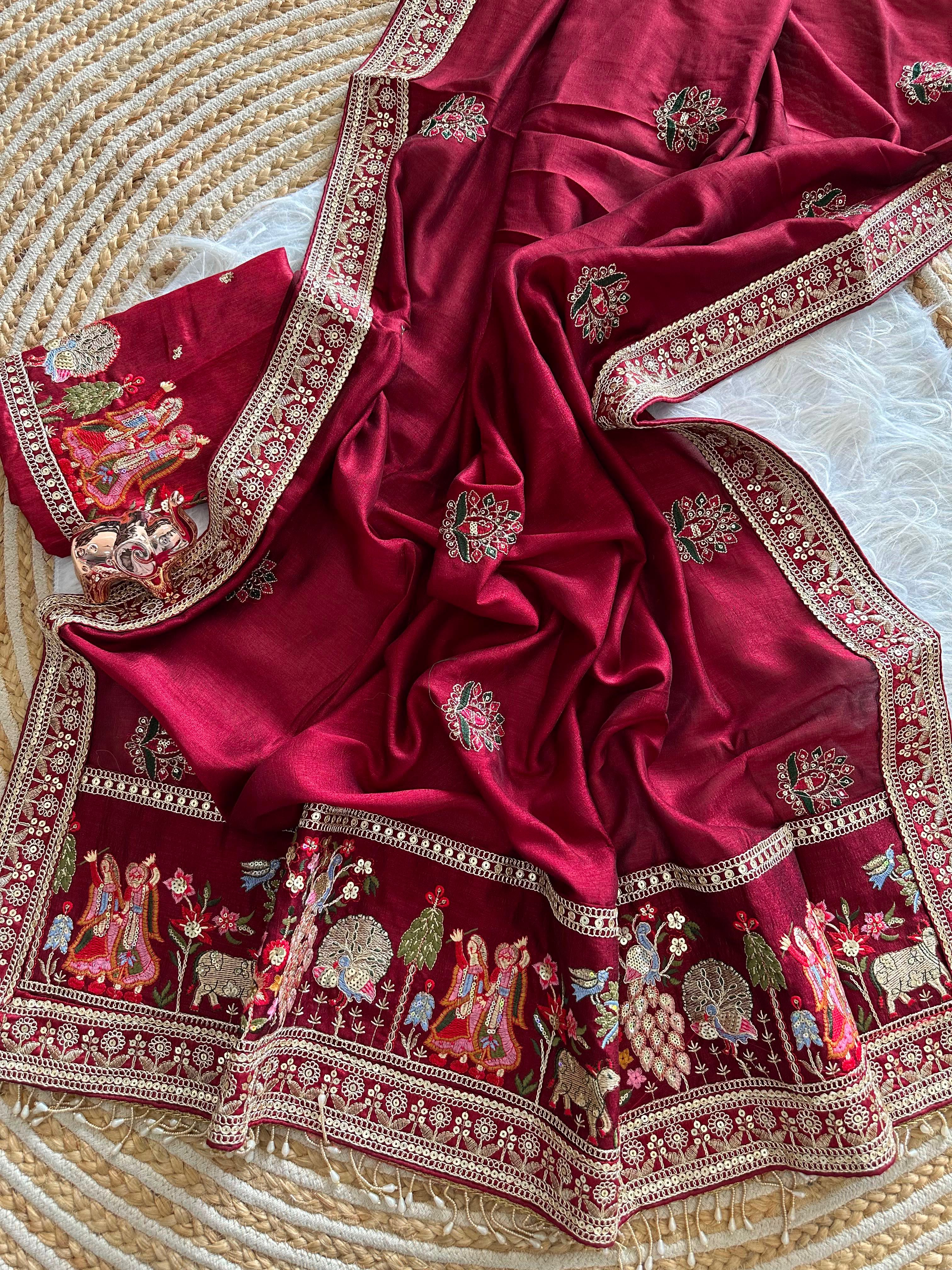Very Soft nd Elegant Rich look vichitra silk saree