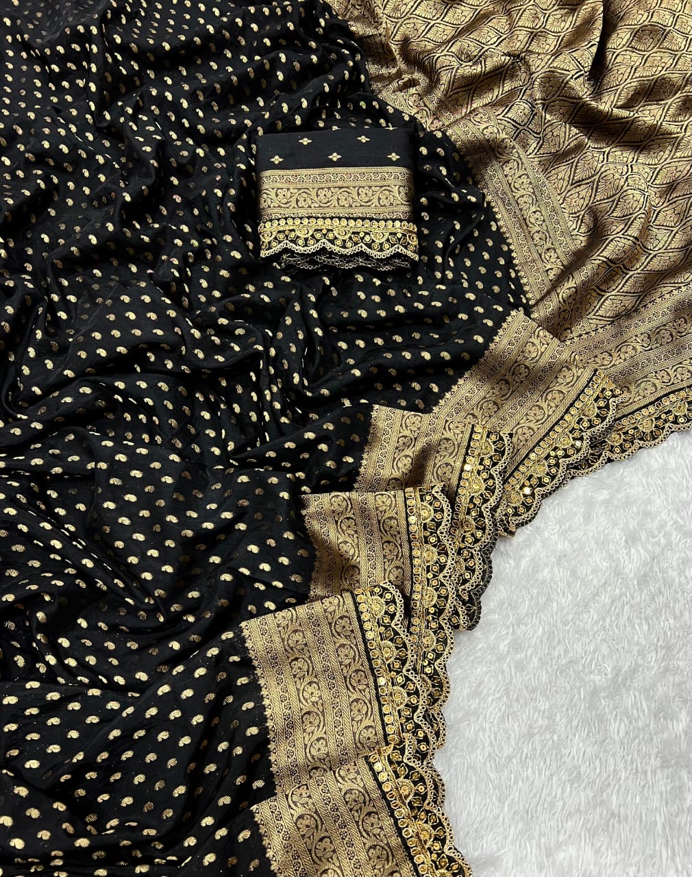 Pure Khaddi Georgette Designer Wedding Saree