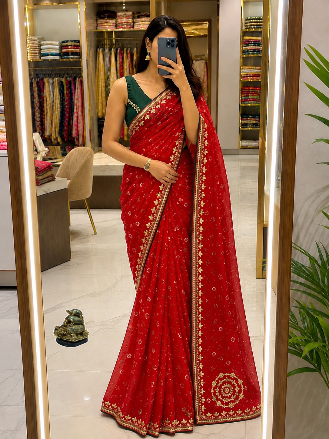 Georgatte Bandhani Saree