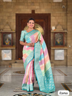 Soft Banarasi Multi Color Saree
