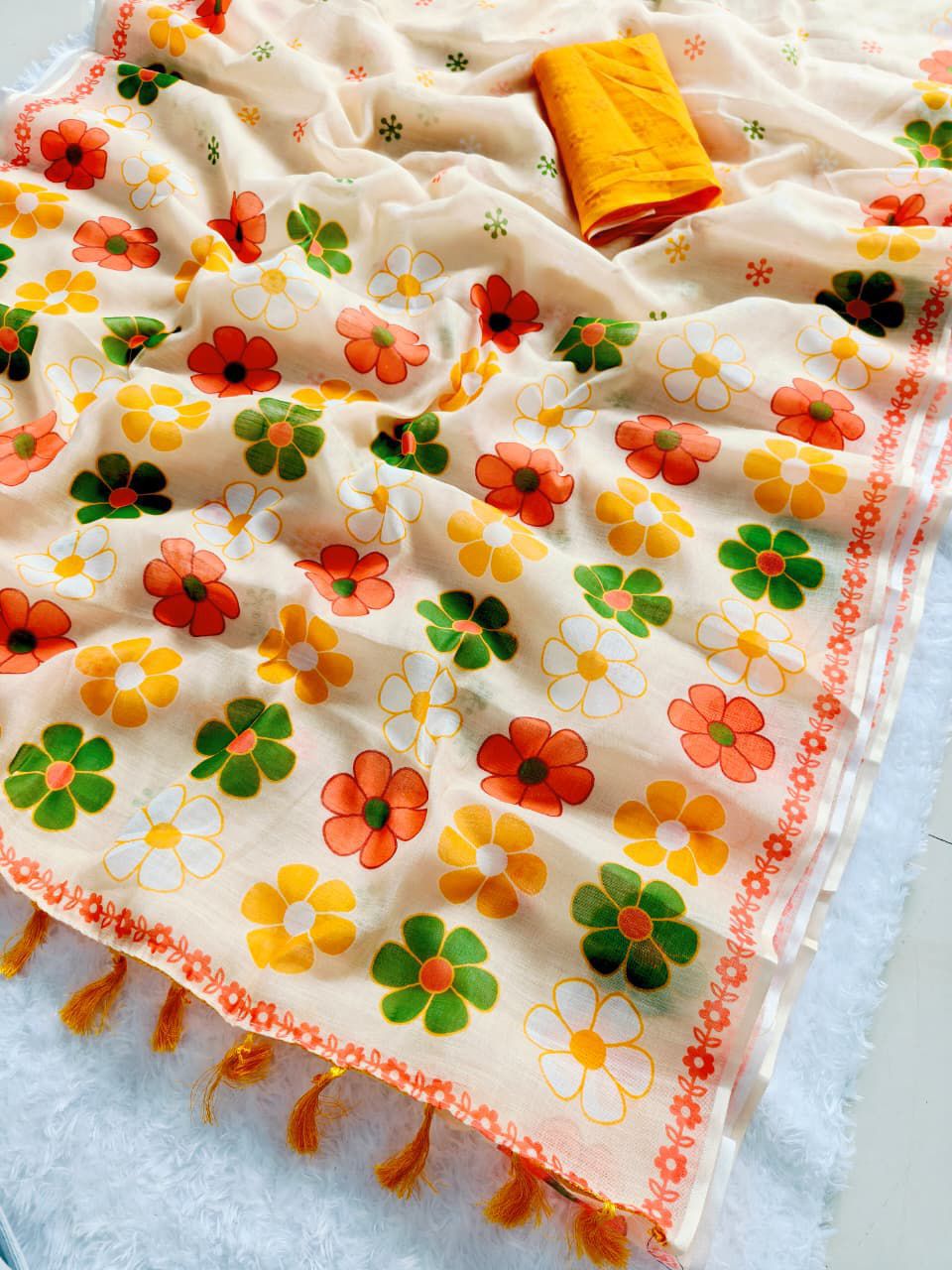 Premium Cotton Linen saree