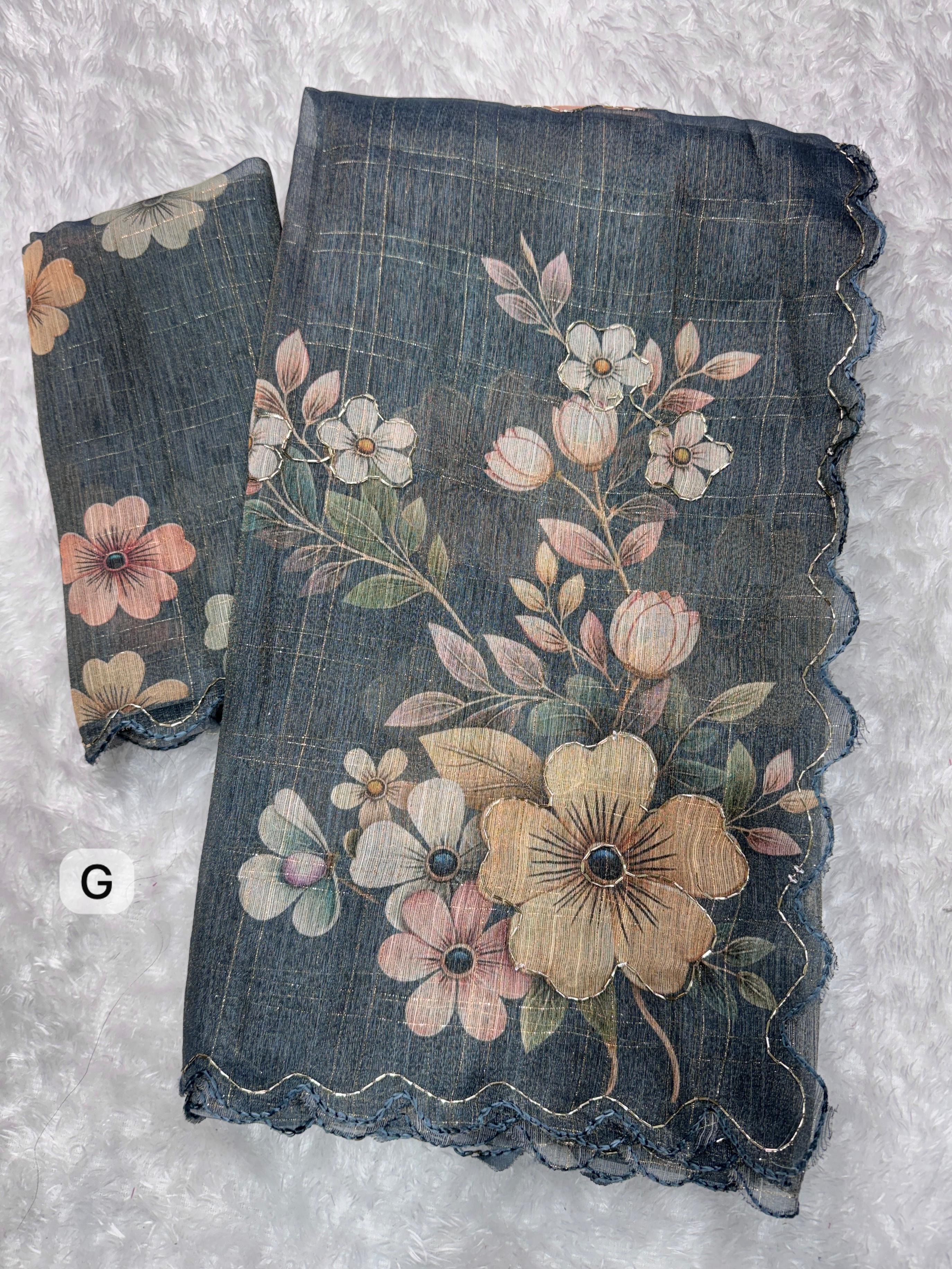 TISSUE COTTON DIGITAL PRINT SAREE