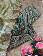 Sabyasachi Inspired Premium Moss Chiffon Saree