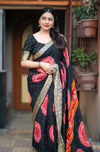 Soft Cotton Crape Saree With Bhandani Prints