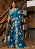 Blue Well Pure Rangoli Silk Saree