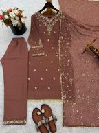 Heavy Faux Georgette Top Dupptta Set