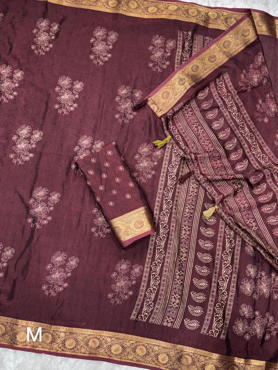 Motif Styled Printed Cotton Saree