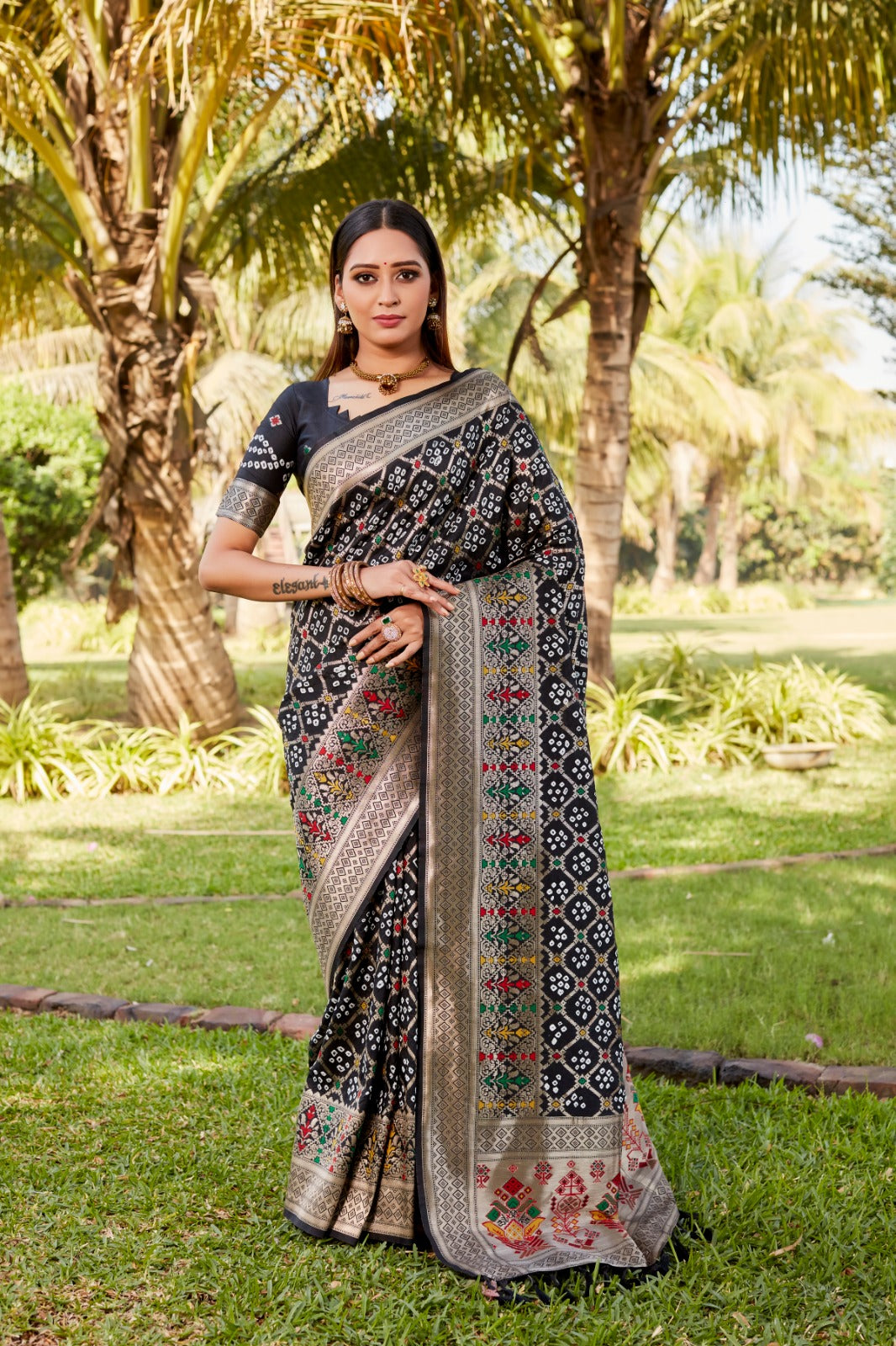 Pure Gharchola Bandhej silk saree