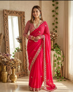 Very Soft nd elegant Rich look fendy sartin Saree