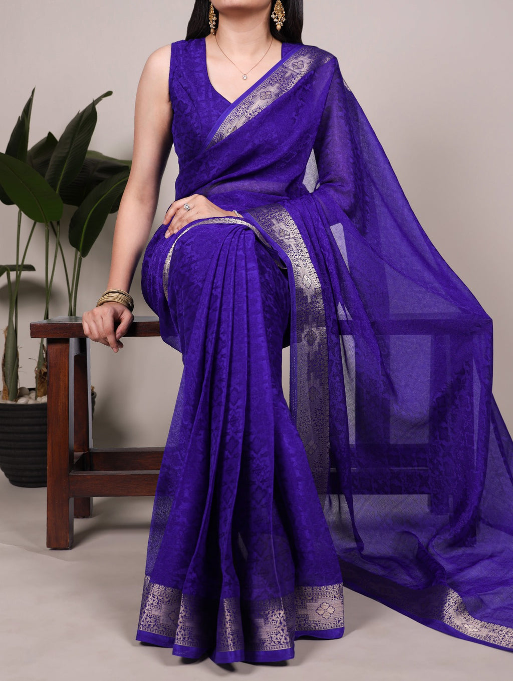 Poly Shimmer Saree With Multi Color