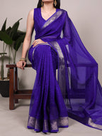 Poly Shimmer Saree With Multi Color