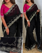 PARTY WEAR CRYSTAL SAREES