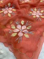 Pure bari chiffon silk saree