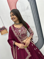 Heavy Embroidery Thread & Sequence Work Lahenga