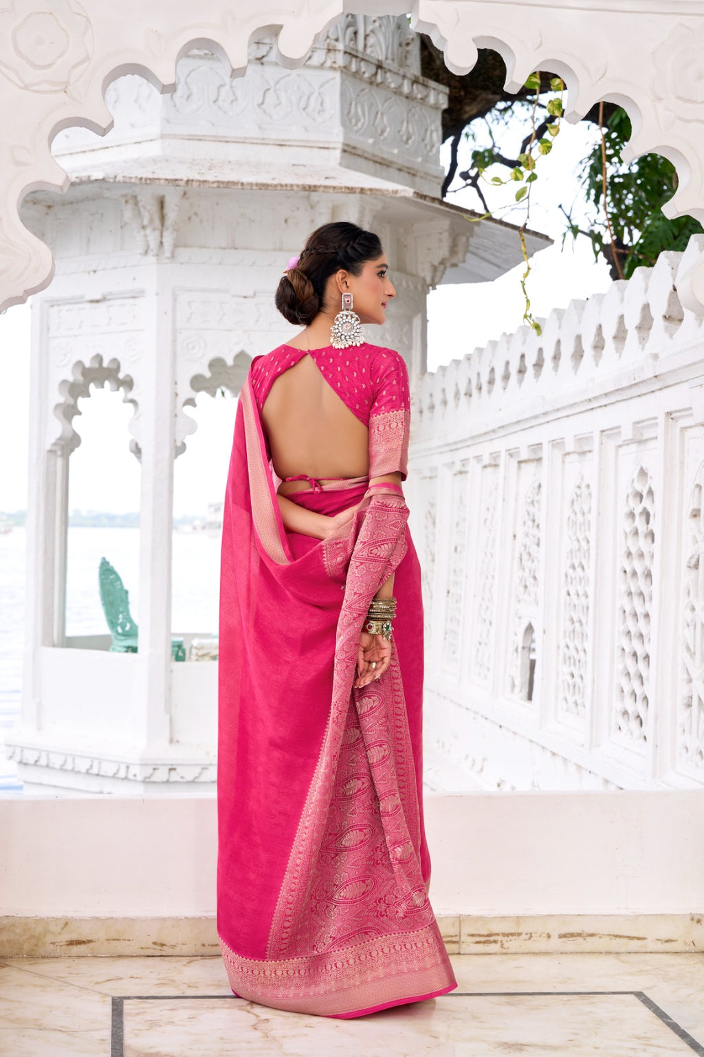CHIFFON ZARI WEAVING SAREE