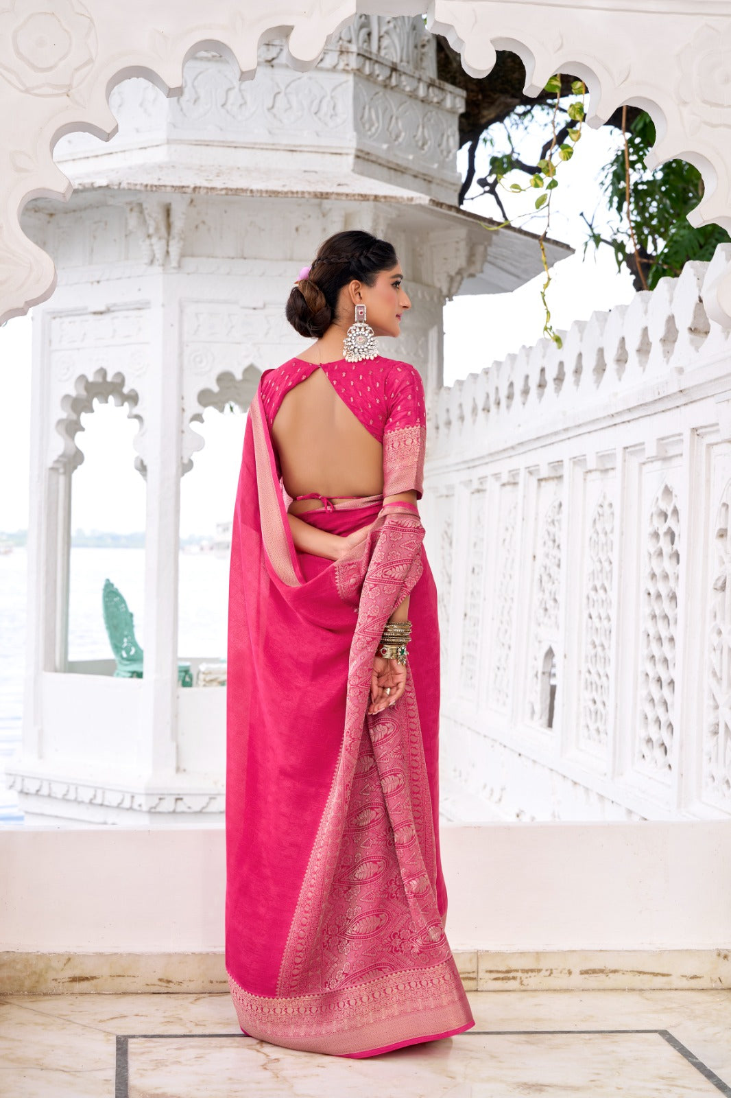 CHIFFON ZARI WEAVING SAREE