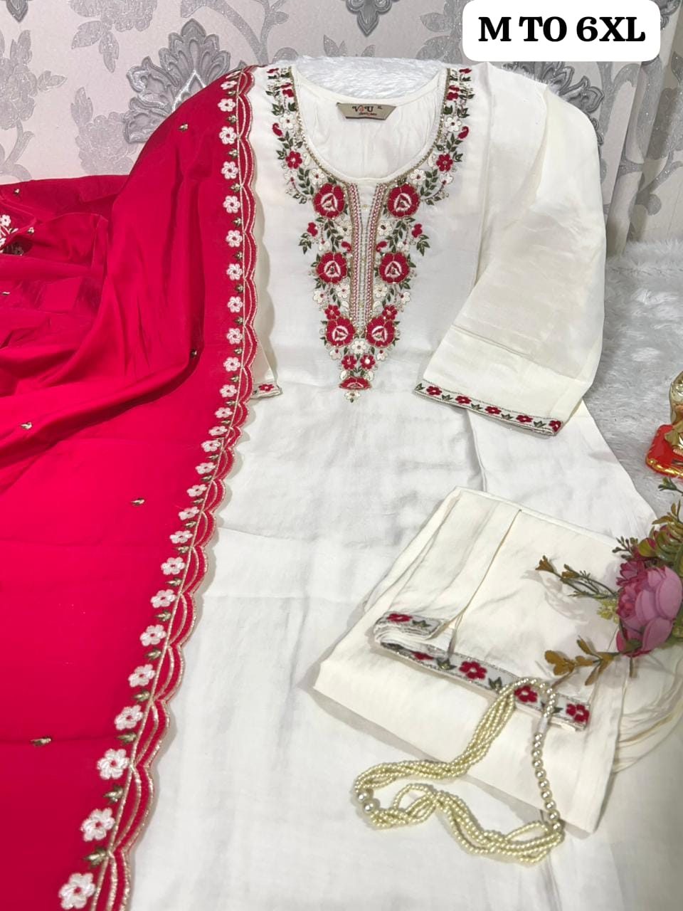 HAND WORK KURTI WITH DUPATTA