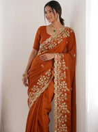Maharani Black Rangoli Silk saree