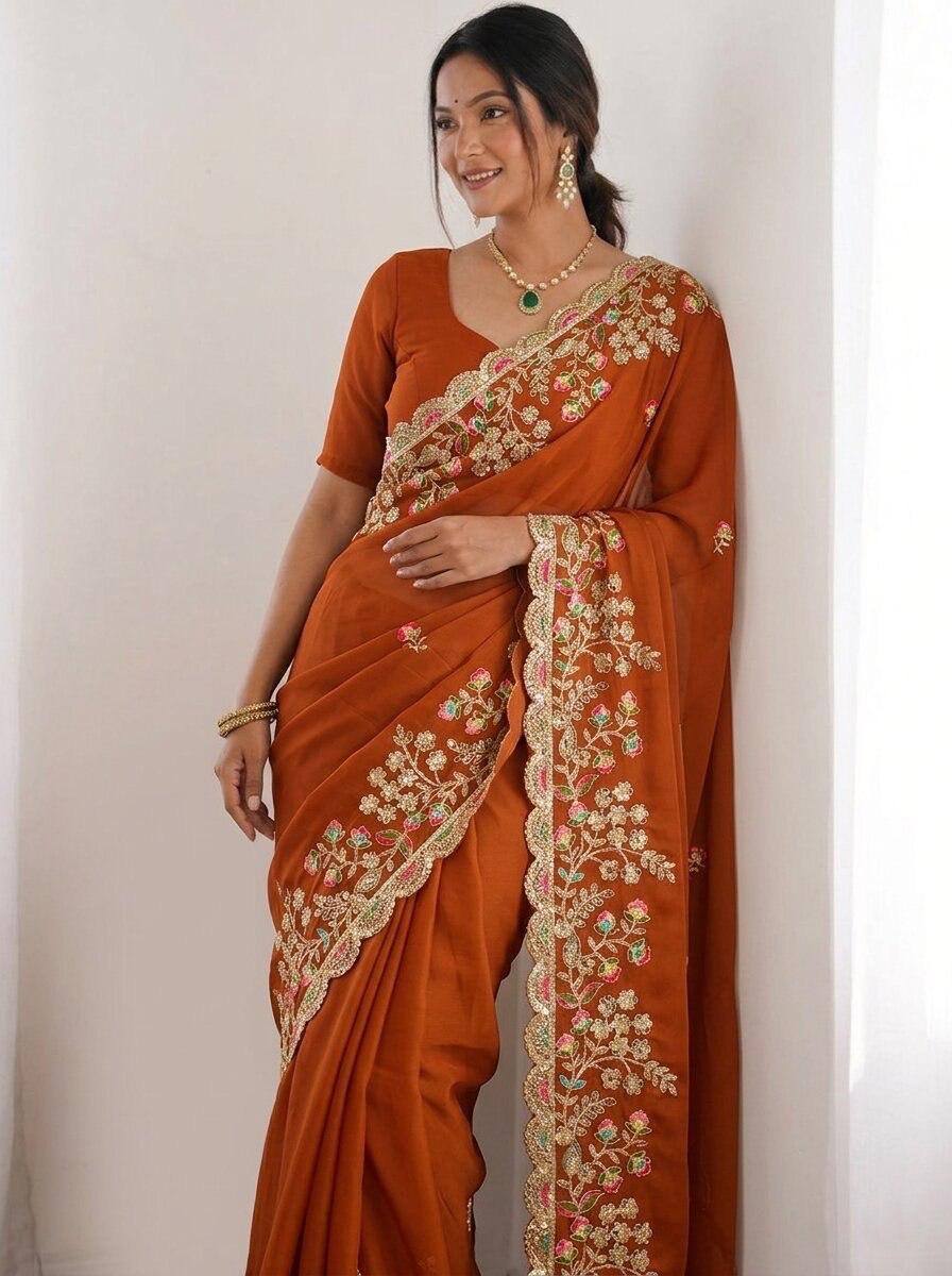 Maharani Black Rangoli Silk saree