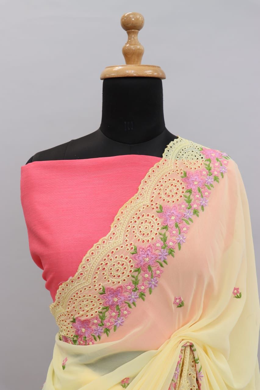 Embroidery Work Georgette Saree