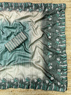 Tusser Silk Digital Print Saree