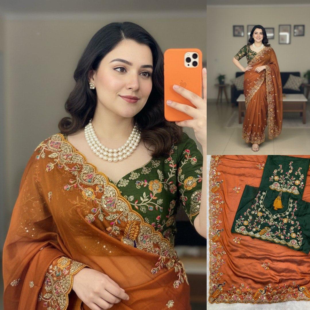 Party Wear Soft Rangoli Silk Saree