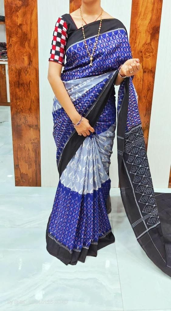 Plain Digital Print Saree