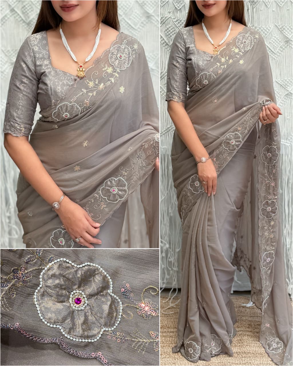 Dikshita Pure Nc Chiffon Saree