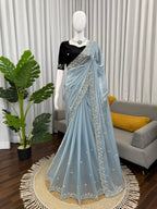 Fendy Silk Sky Wedding Saree
