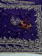 Frendy Chiffon Beautiful Sequence Saree Multicolore