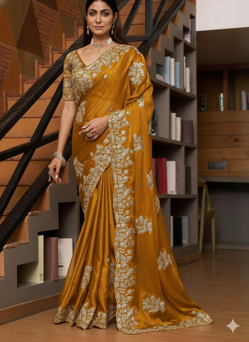 Blue Well Pure Rangoli Silk Saree