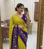 Crunchy pedding Embroidery & sequence Saree